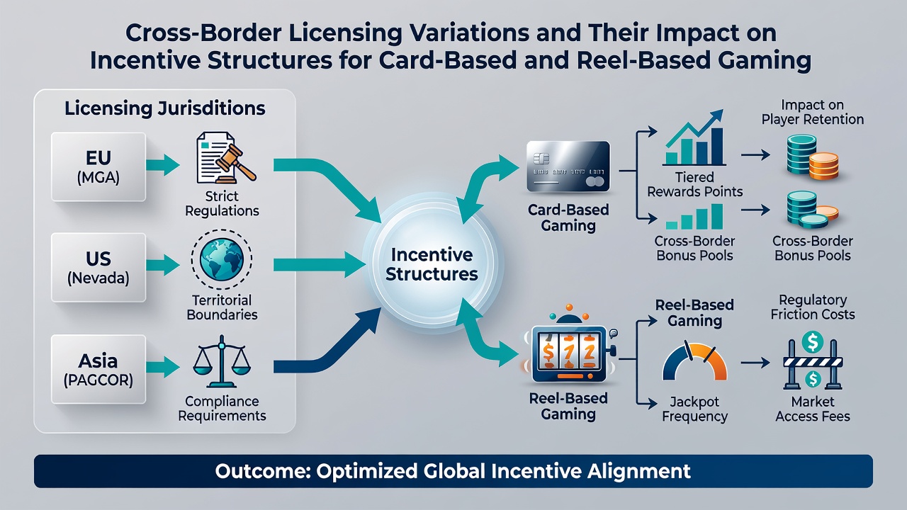 Detailed view of incentive structures for slots and card games under varying international licenses