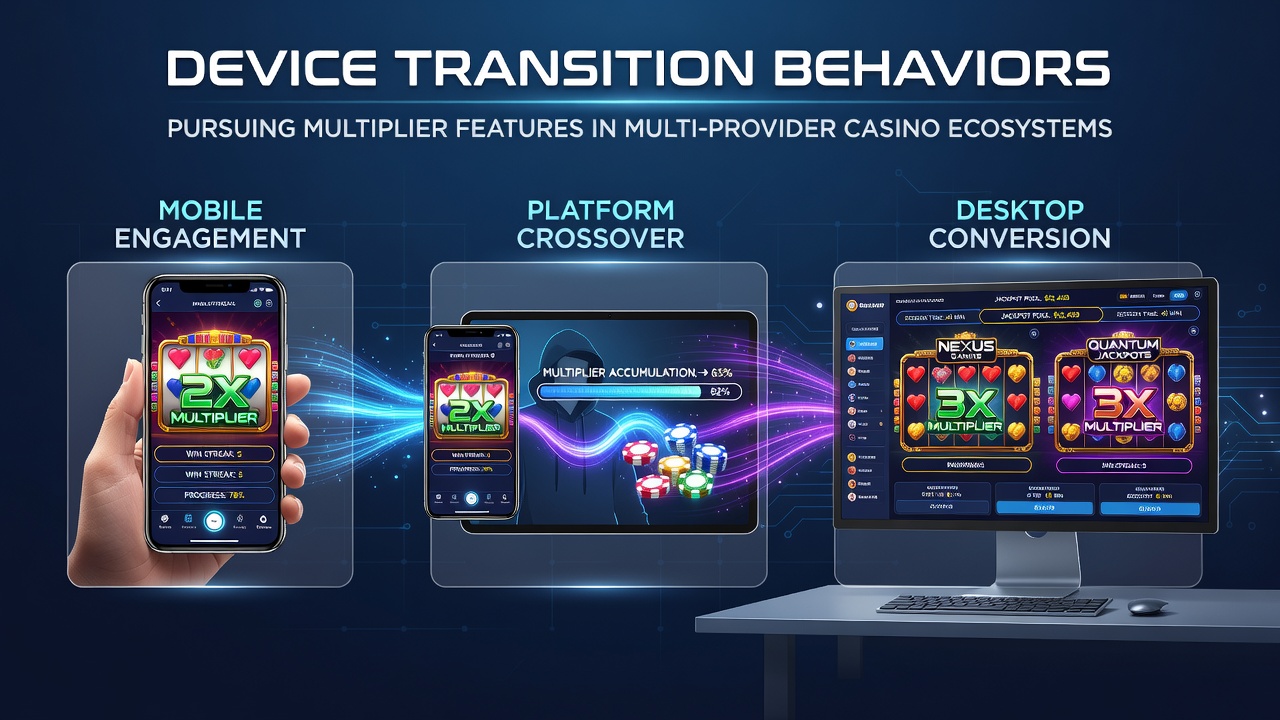 Players switching between mobile and desktop devices while engaging with multiplier features in online casino platforms