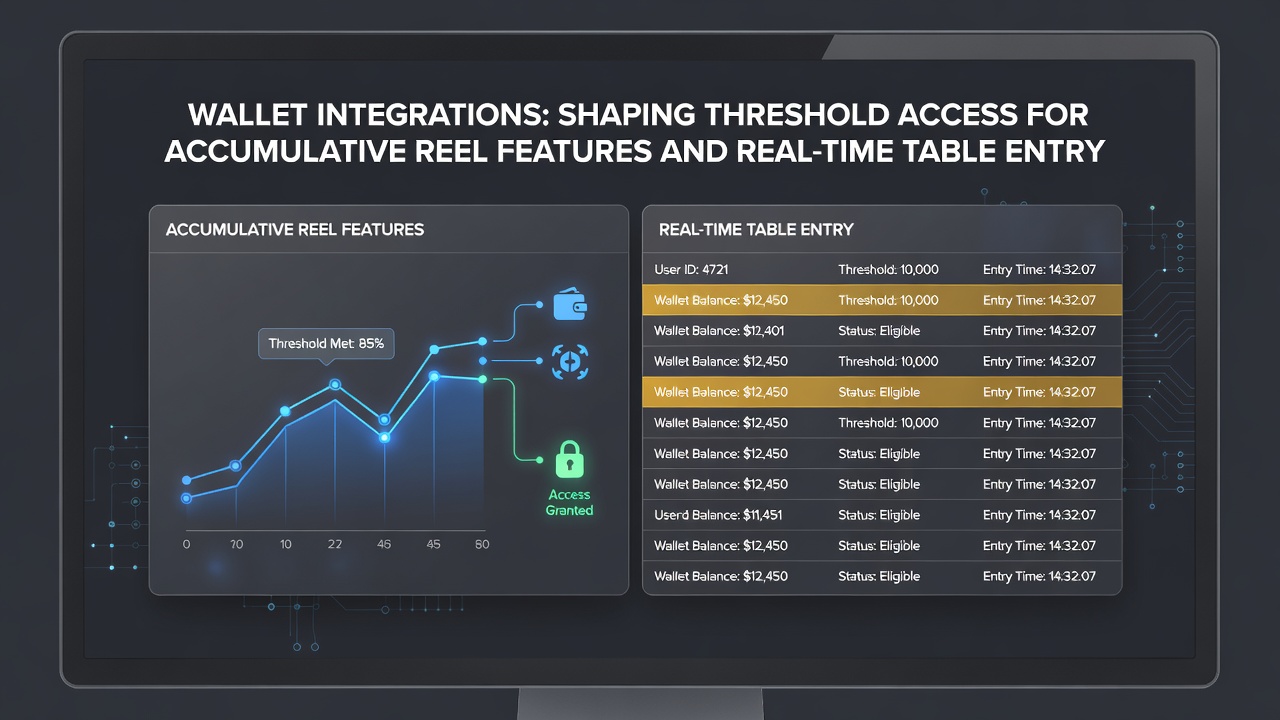 Dashboard view of real-time table access controlled by wallet thresholds